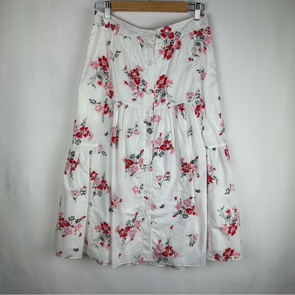 NWOT Rebecca Taylor White & Pink Floral Print Button-Up
A-Line Skirt